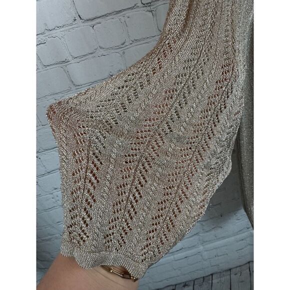 CHICO'S beige gold knit rayon blend sweater pullover size 3 XL - Picture 5 of 6